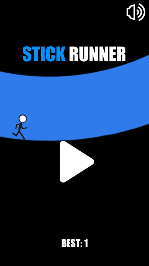 Stick Runner Game Welcome Screen Screenshot.