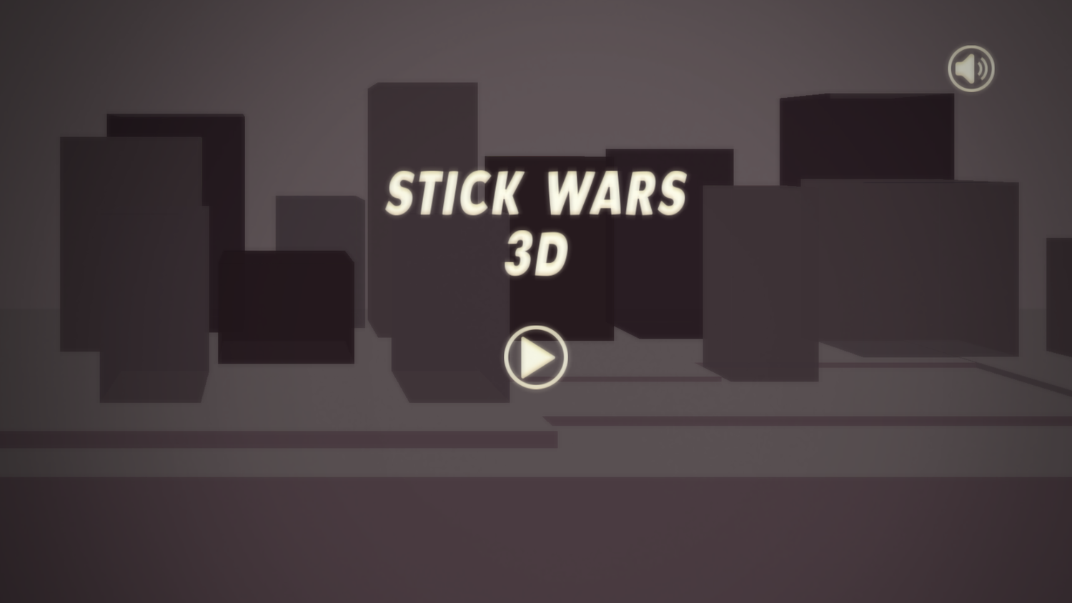 Stick Wars 3D Game Welcome Screen Screenshot.