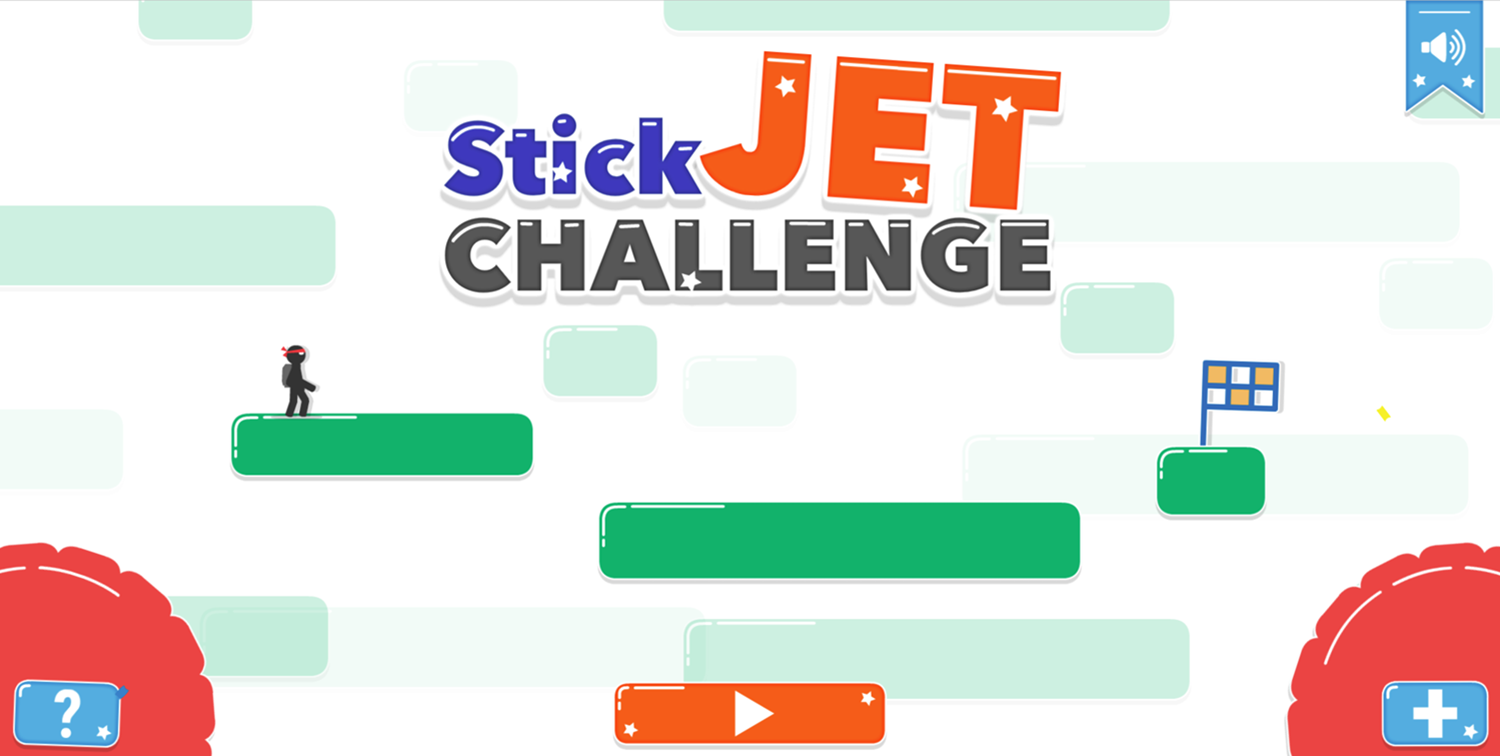 Stickjet Challenge Game Welcome Screen Screenshot.