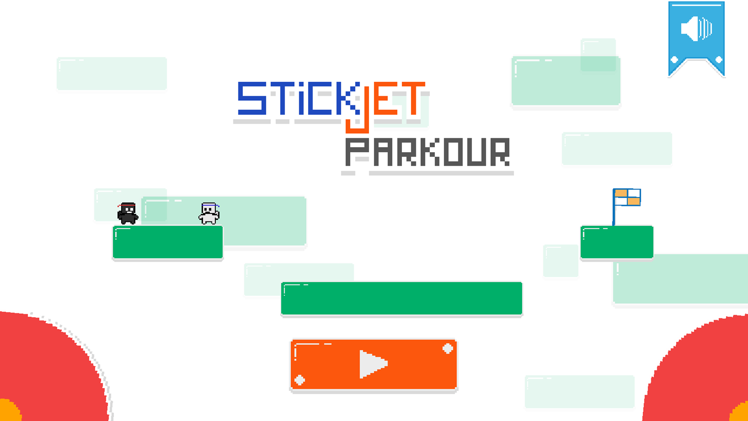 Stickjet Parkour Game Welcome Screen Screenshot.