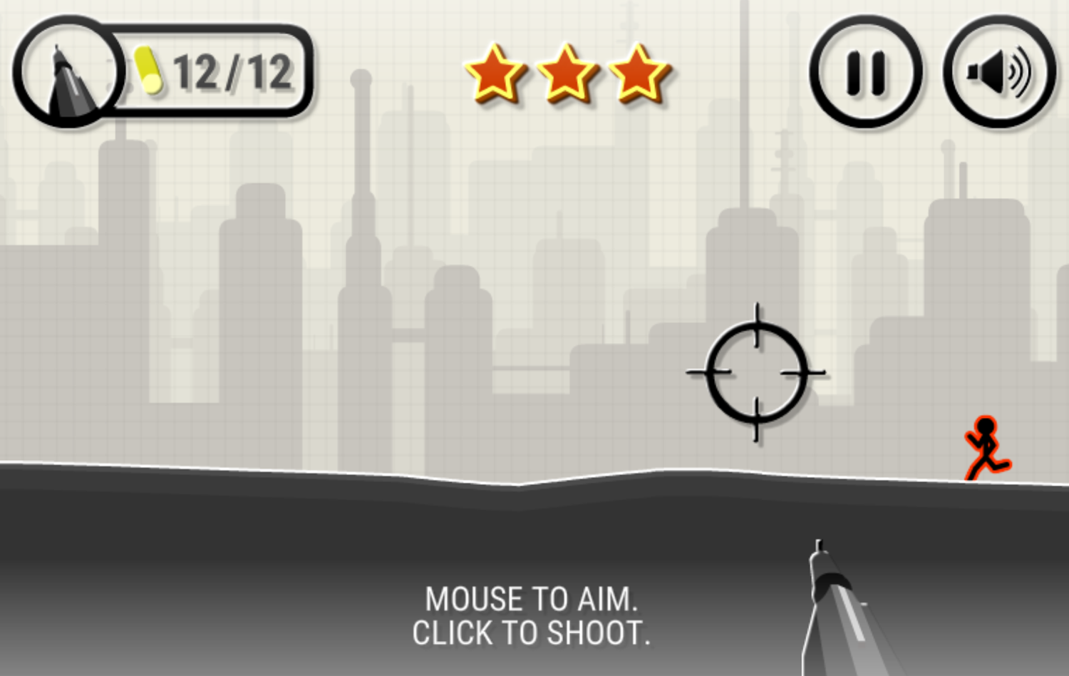 Stickman War Game Level Start Screenshot.