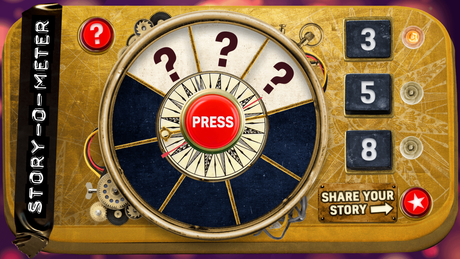 Story-O-Meter Game Start Screenshot.