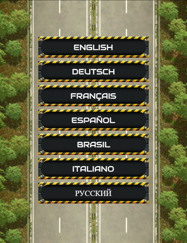 Street Driver Game Languages Screenshot.