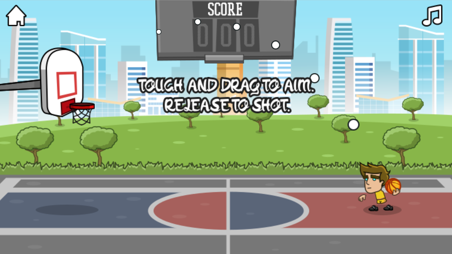 Street Dunk Game How to Play Screen Screenshot.