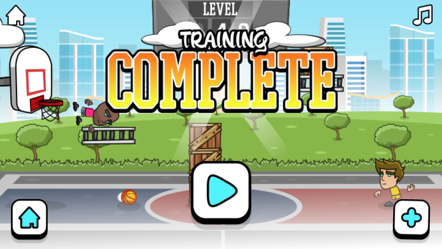 Street Dunk Game Training Level Complete Screen Screenshot.
