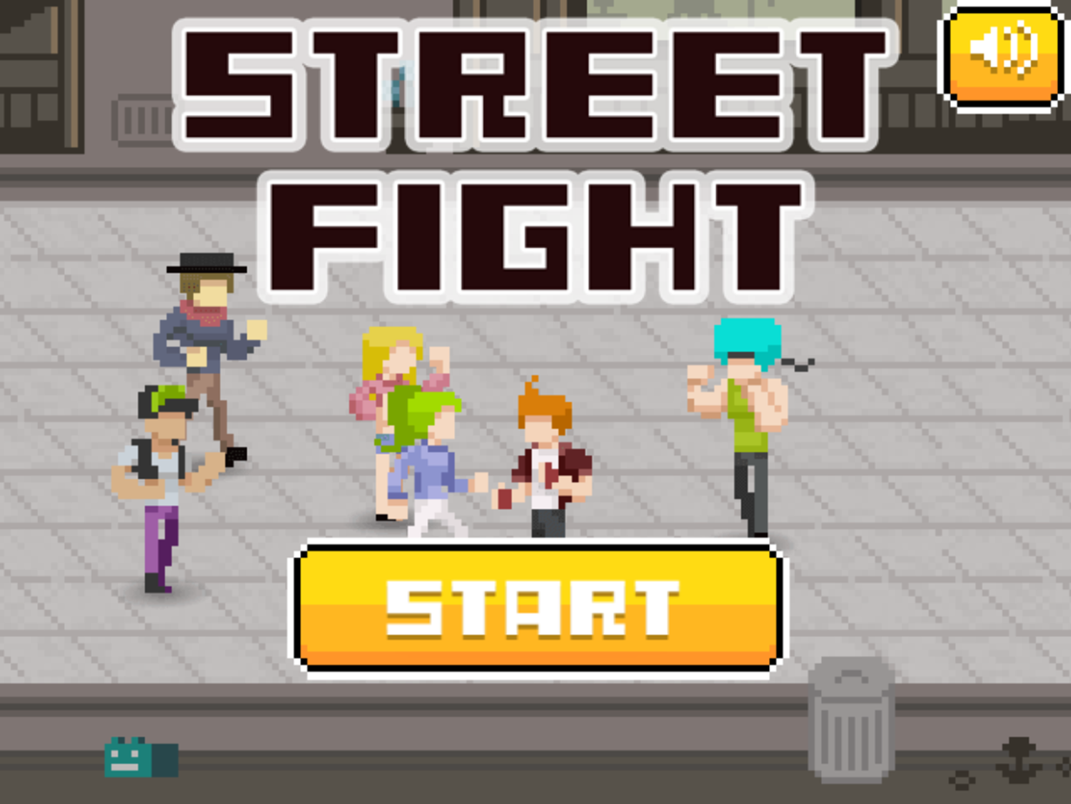 Street Fight Game Welcome Screen Screenshot.