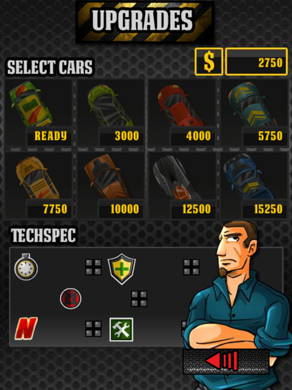 Street Racing Mania Game Upgrades Screenshot.