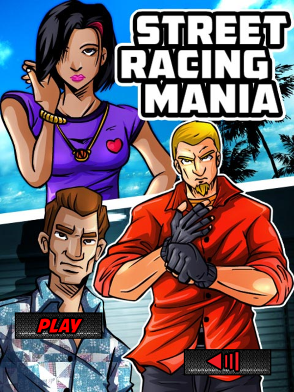 Street Racing Mania Game Welcome Screen Screenshot.
