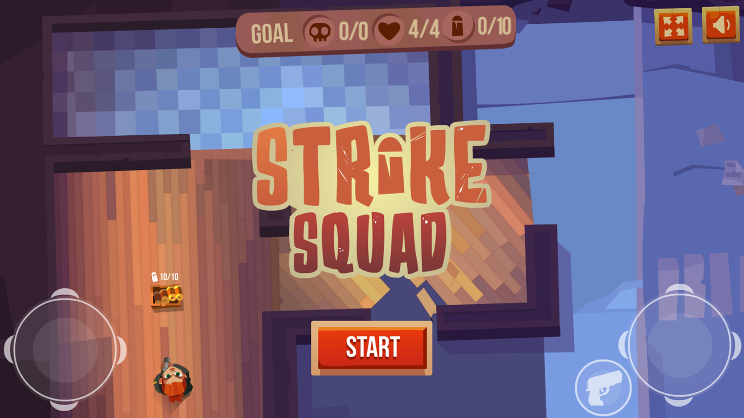 Strike Squad Game Welcome Screen Screenshot.