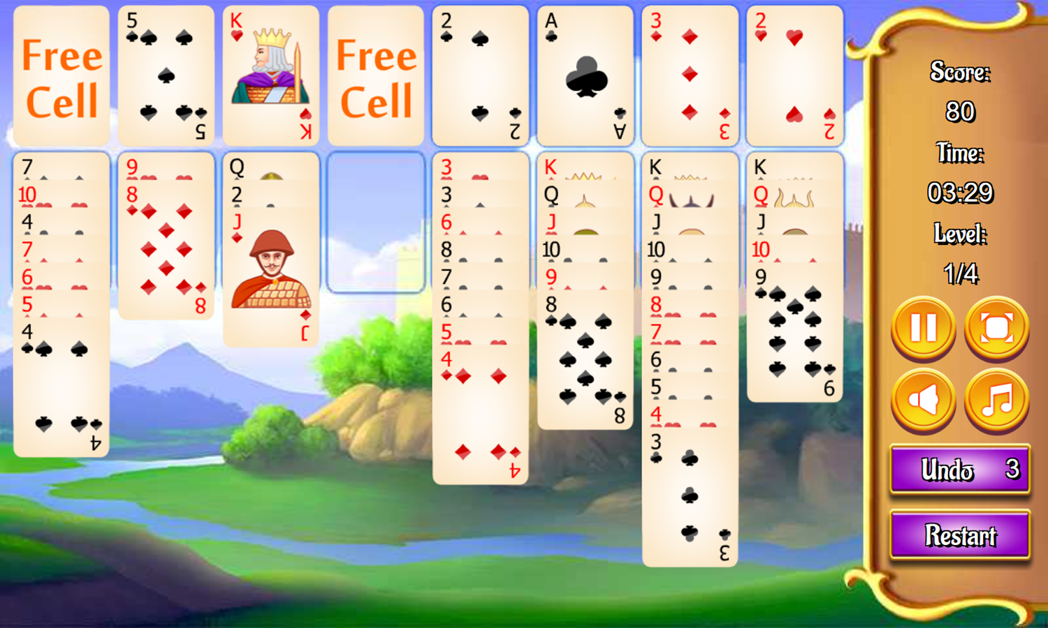 Stronghold Solitaire Game Play Screenshot.