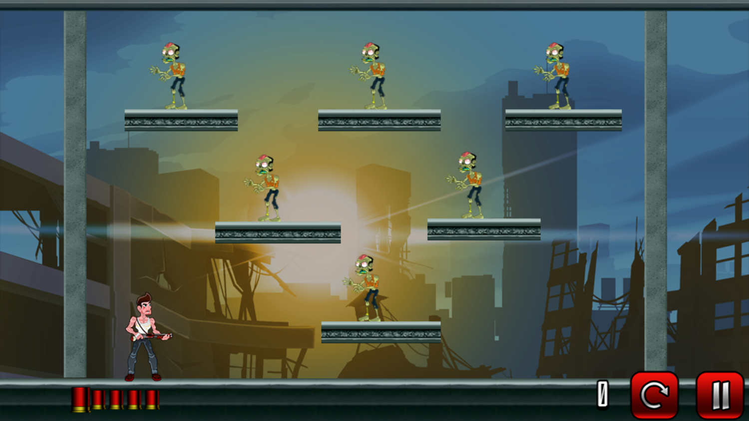 Stupid Zombies 2 Game City Level Screenshot.