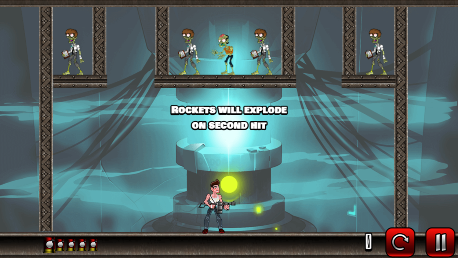 Stupid Zombies 2 Game Rocket Exploding Instructions Screen Screenshot.