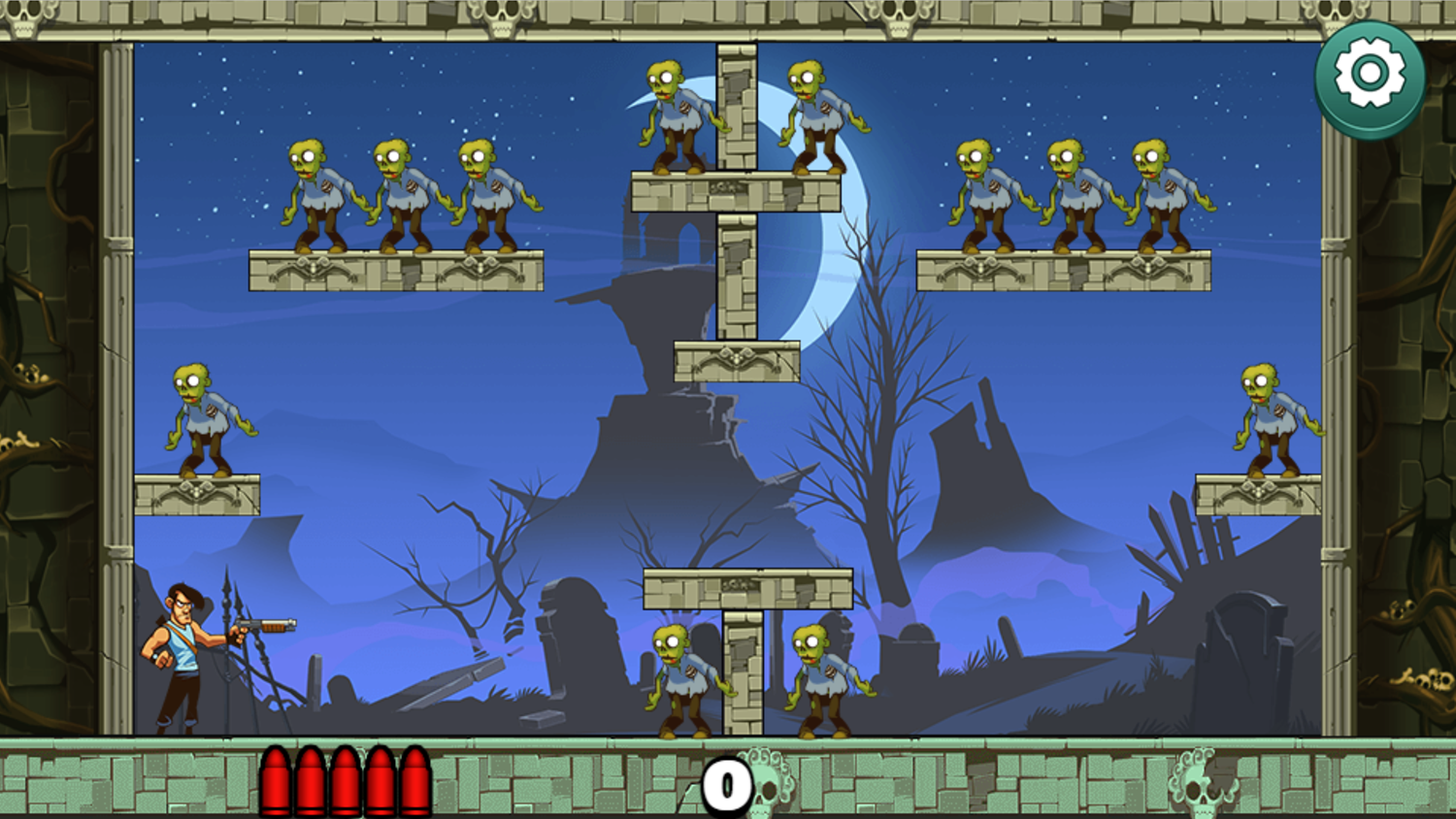 Stupid Zombies Game Fourth Stage Level Screenshot.