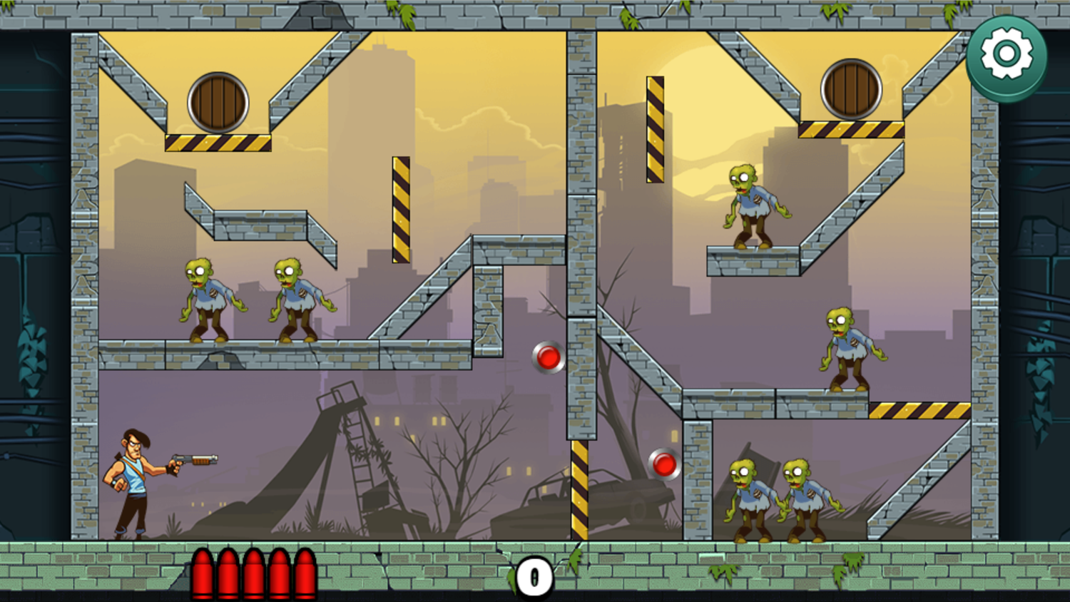 Stupid Zombies Game Level With Switches In It Screenshot.