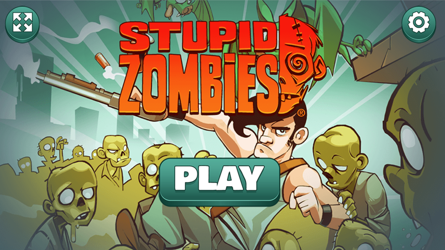 Stupid Zombies Game Welcome Screen Screenshot.