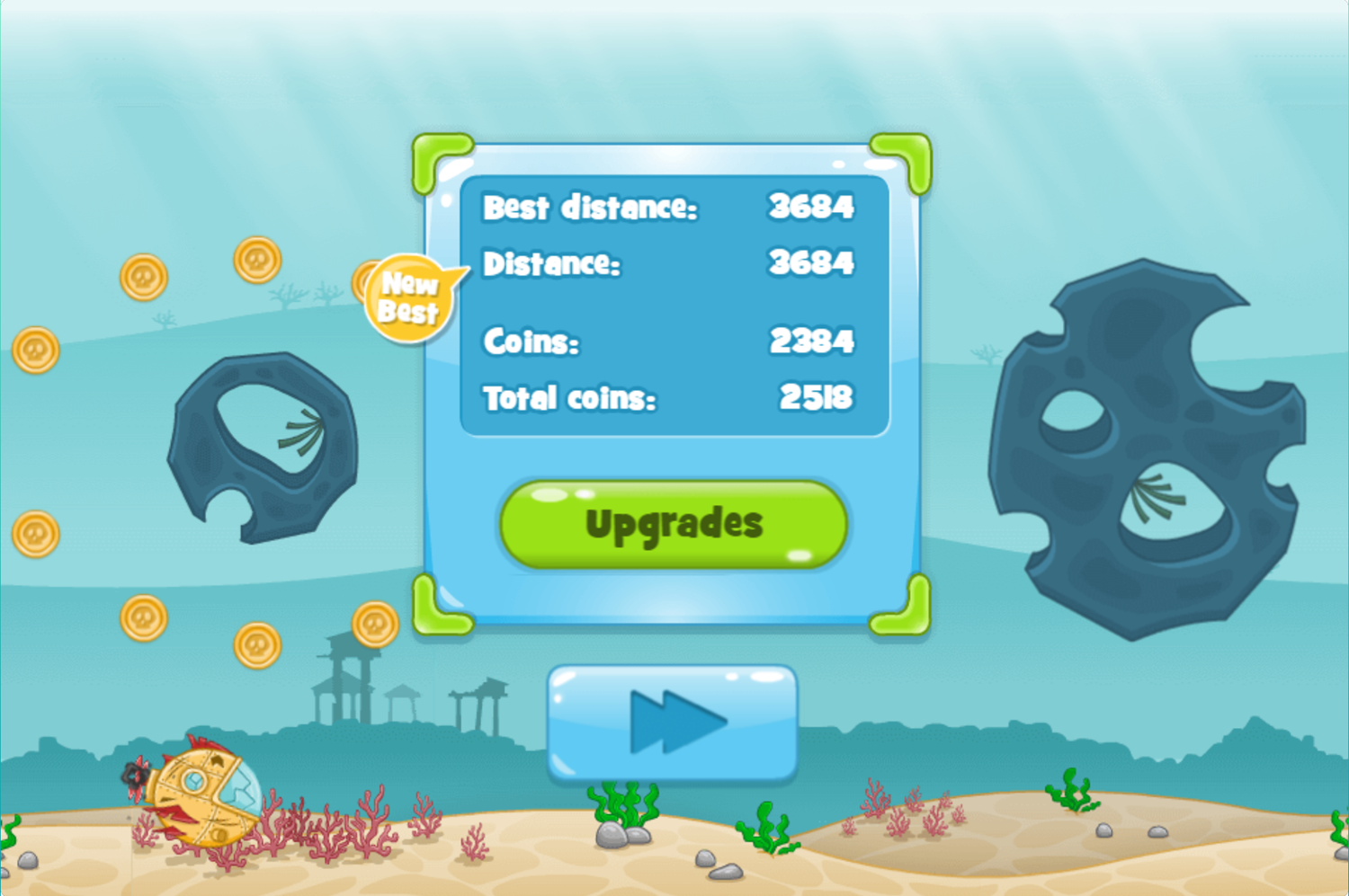 Submarine Dash Game Score Screenshot.