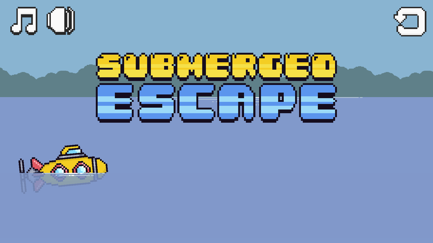 Submerged Escape Game Welcome Screen Screenshot.
