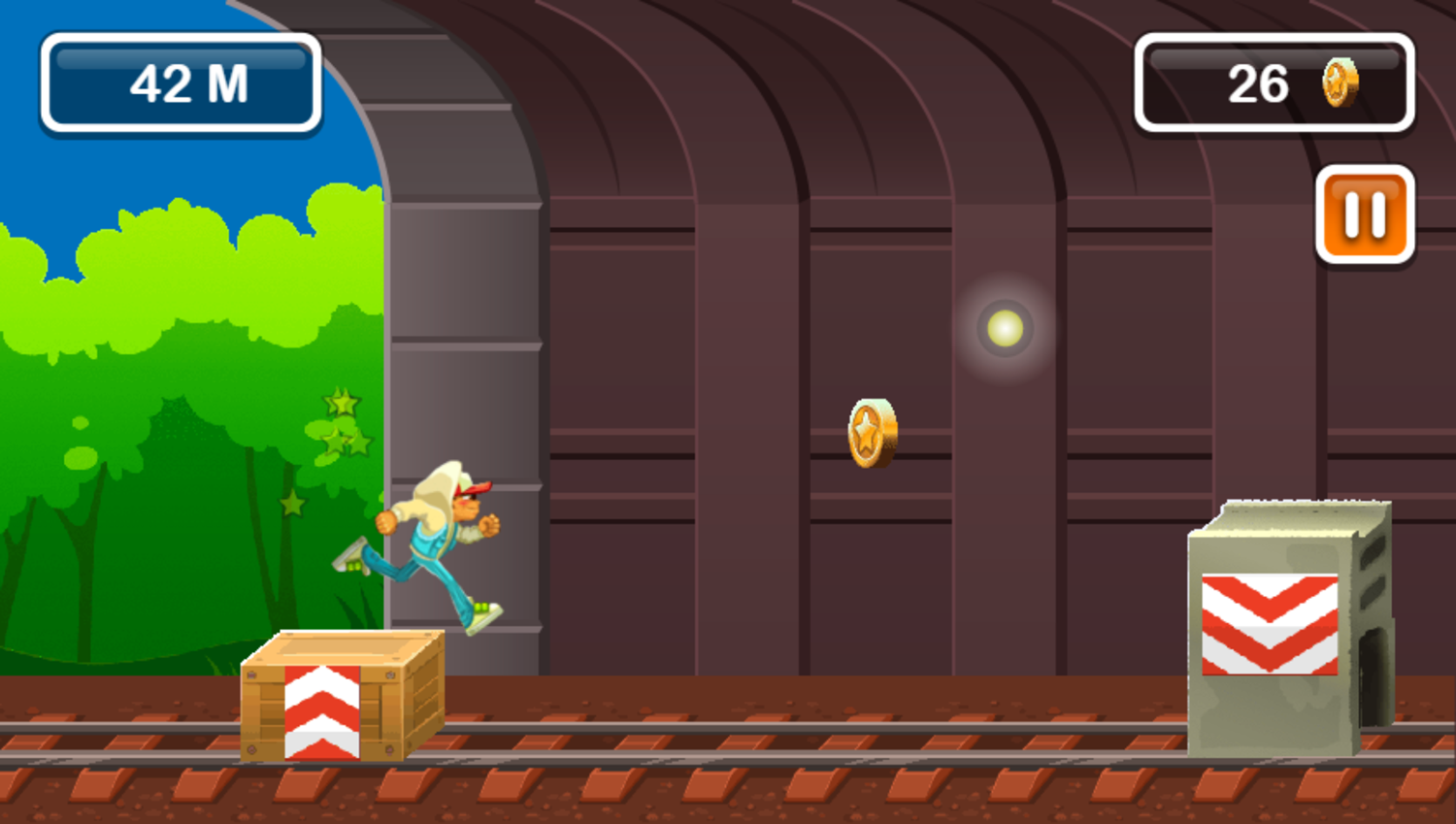 Subway Runner Game Play Screenshot.