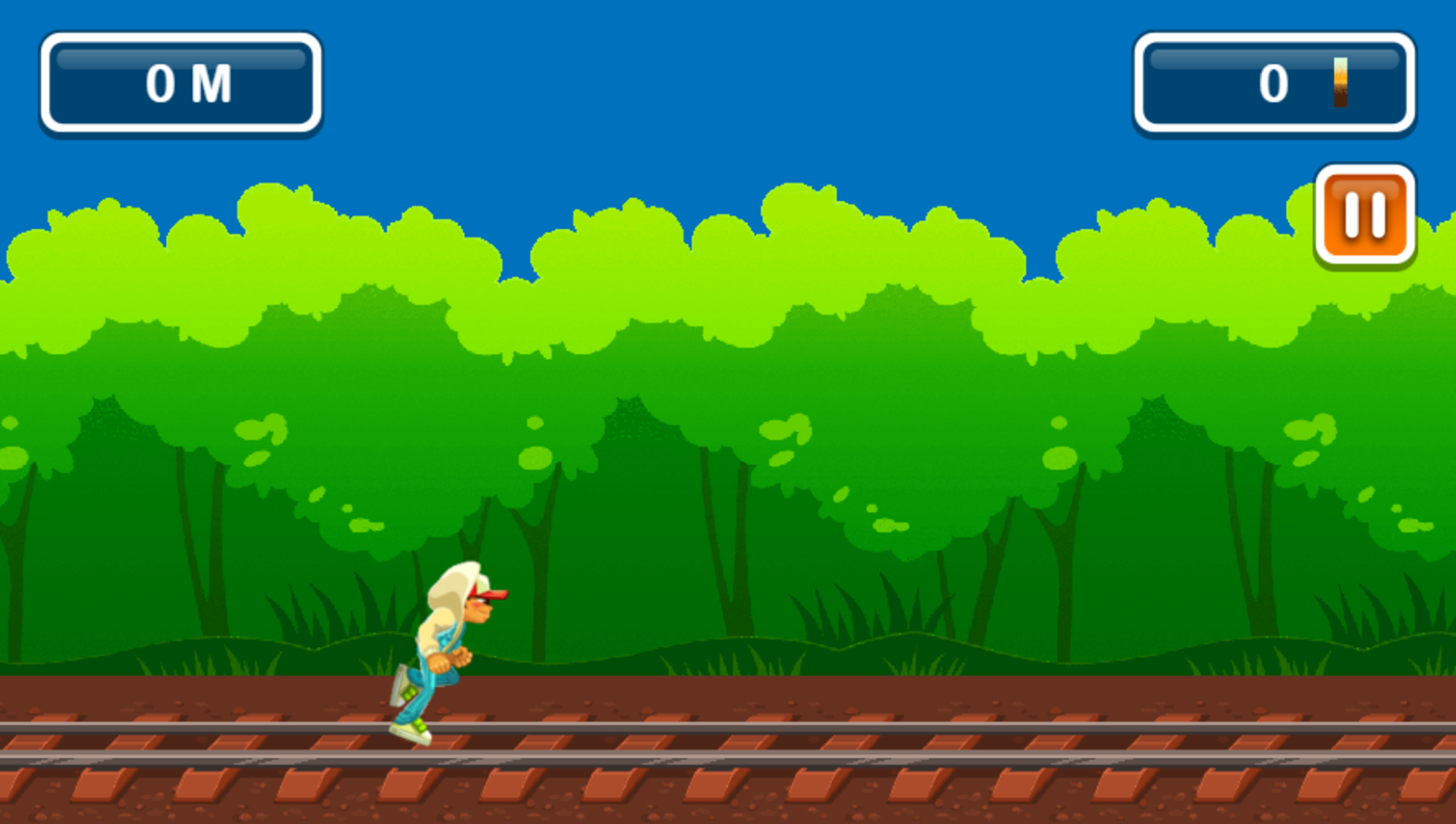 Subway Runner Game Start Screenshot.