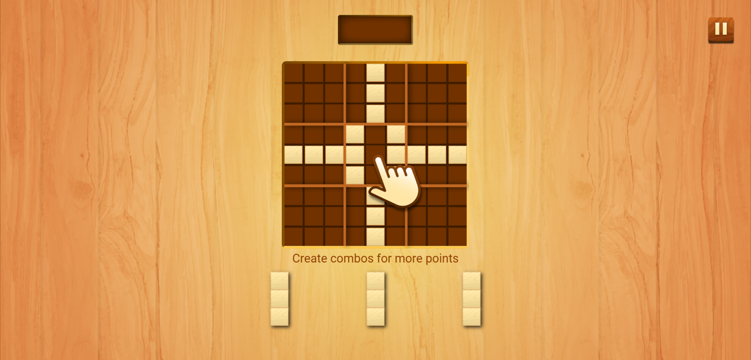 Sudoku Blocks Game Combo Bonus Tutorial Screen Screenshot.