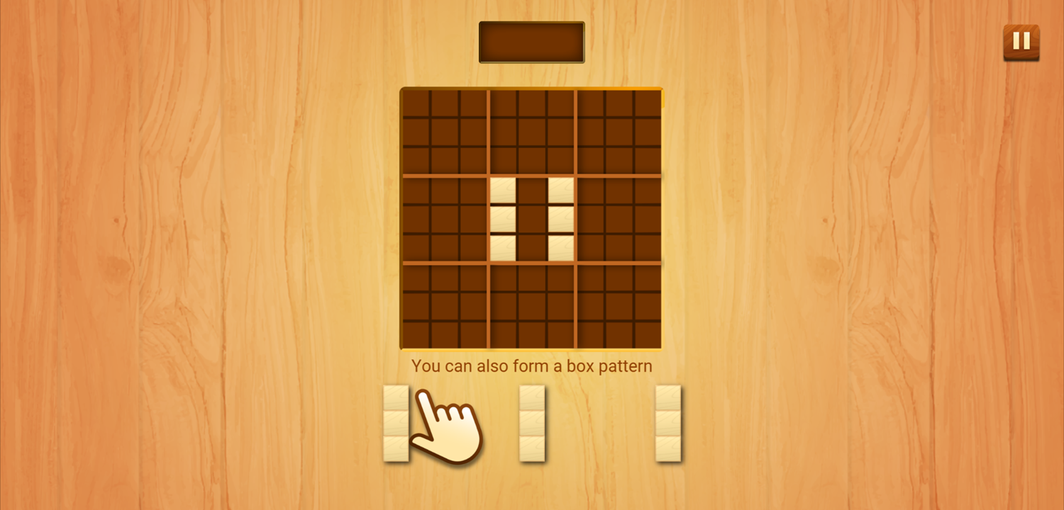 Sudoku Blocks Game Make Boxes Tutorial Screen Screenshot.