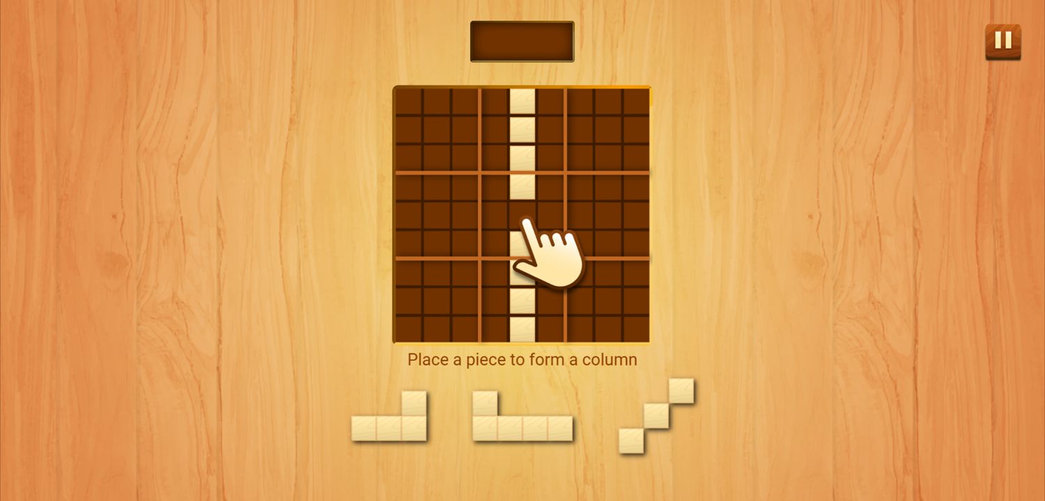 Sudoku Blocks Game Make Columns Tutorial Screen Screenshot.