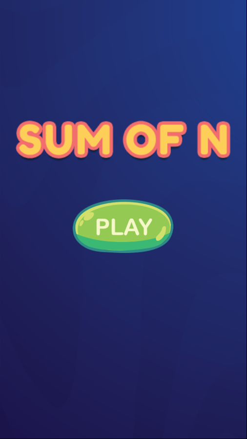 Sum of N Game Welcome Screen Screenshot.