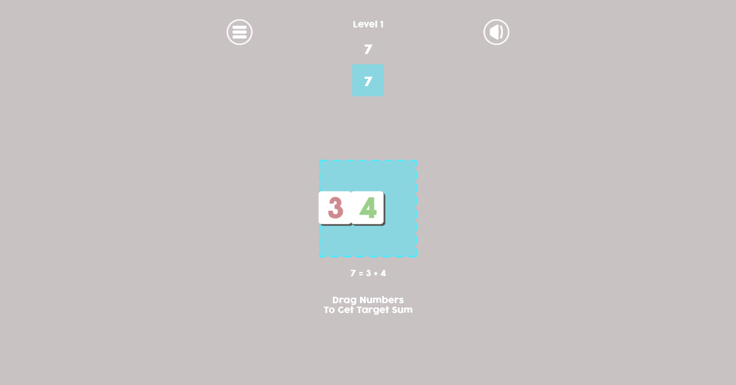 Sum Square Game Level Complete Screenshot.