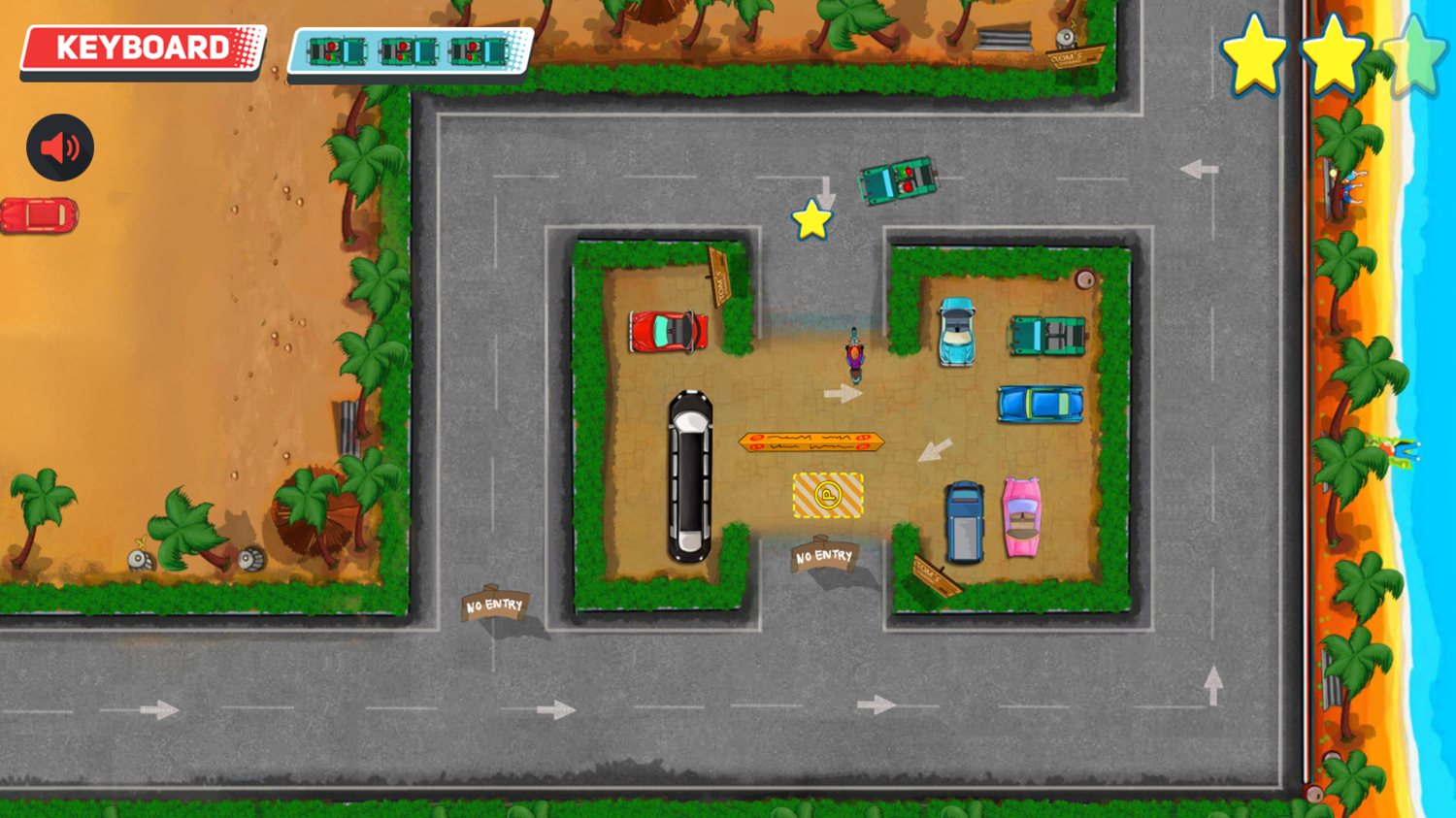 Summer Beach Parking Game Level Play Screenshot.