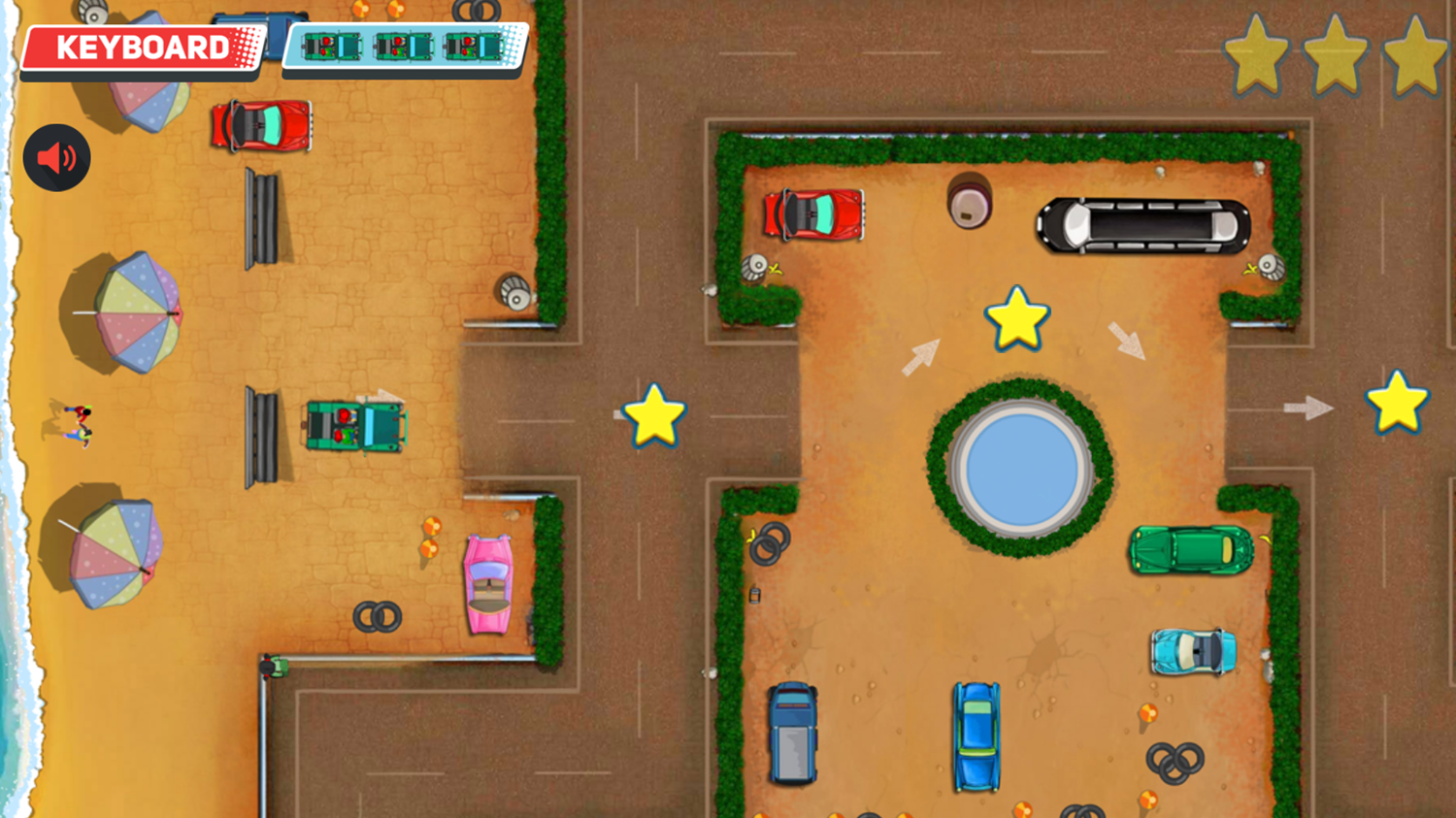 Summer Beach Parking Game Level Progress Screenshot.