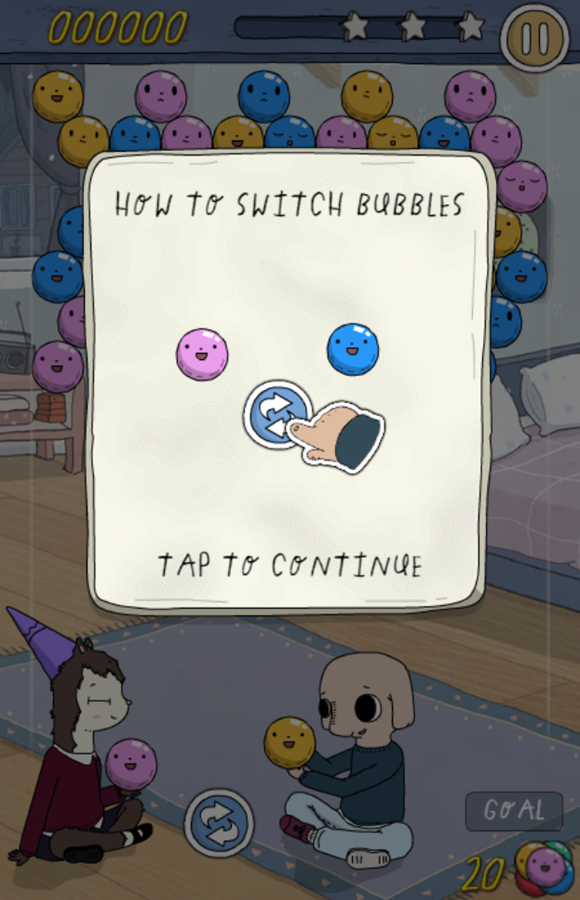 Summer Camp Island Bubble Trouble Game Instructions Screenshot.
