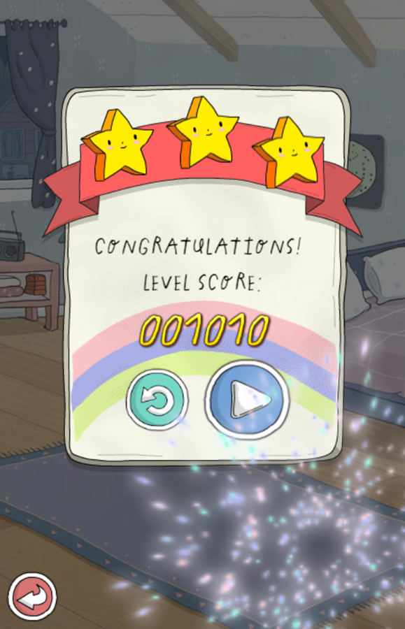 Summer Camp Island Bubble Trouble Game Level Score Screenshot.