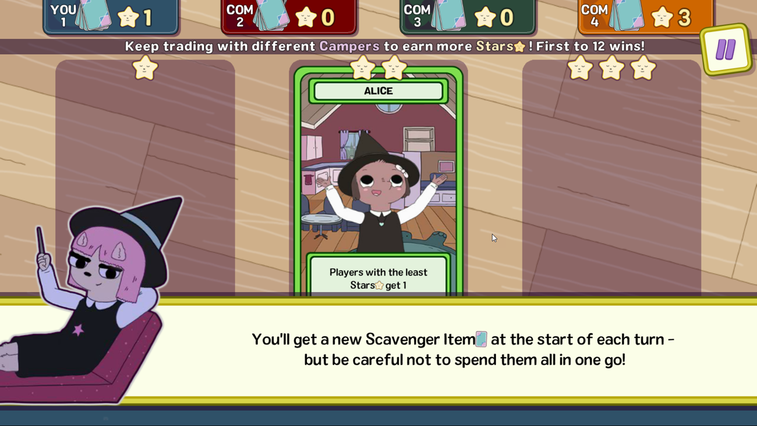 Summer Camp Island Scavenger Card Hunt Game Play Tips Screenshot.