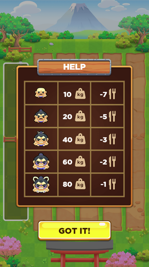 Sumo Push Push Game Character List Screen Screenshot.