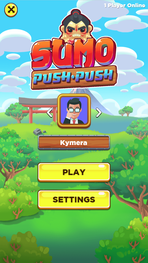 Sumo Push Push Game Welcome Screen Screenshot.