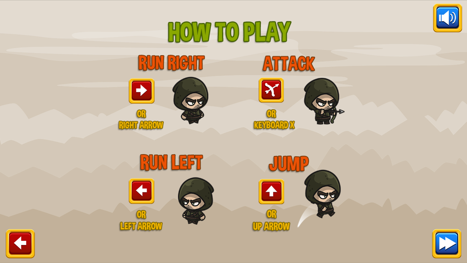 Super Archer Game How To Play Screenshot.