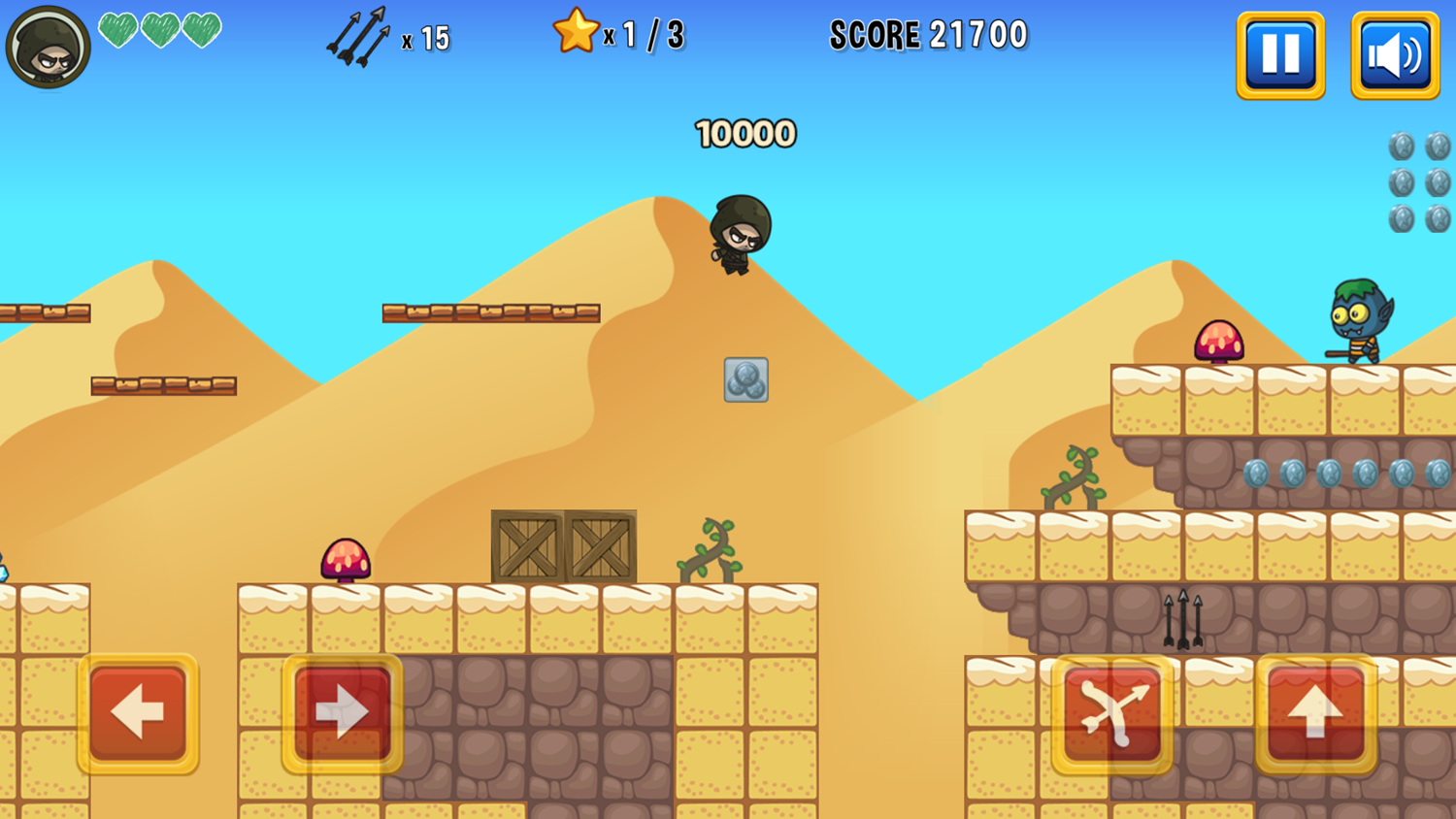 Super Archer Game Platforming Screenshot.