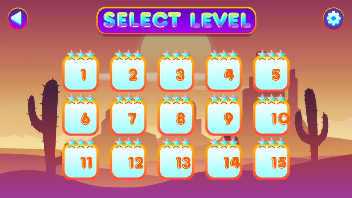 Super Bubble Shooter Game Select Level Screen Screenshot.