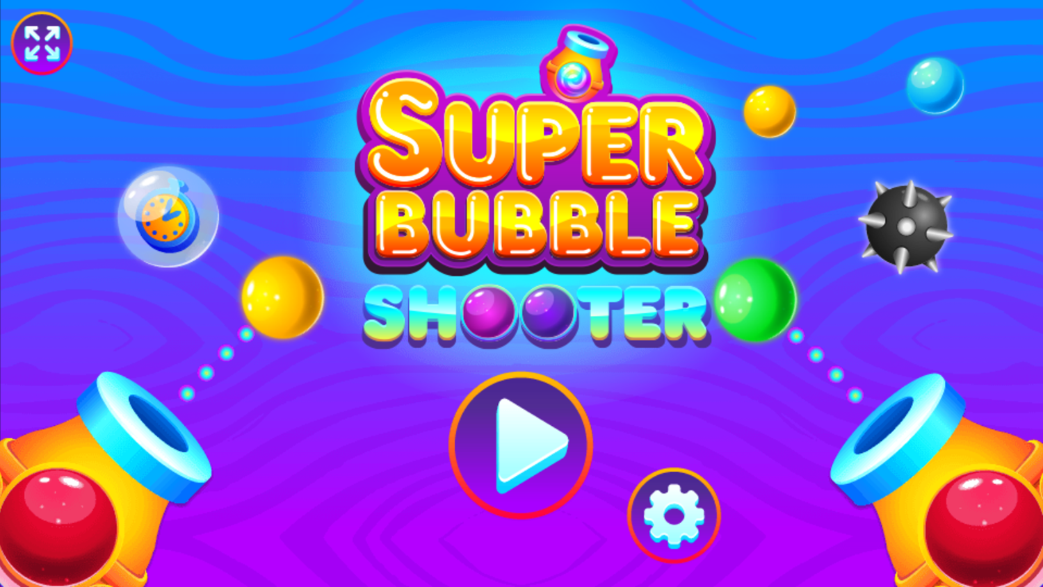 Super Bubble Shooter Game Welcome Screen Screenshot.