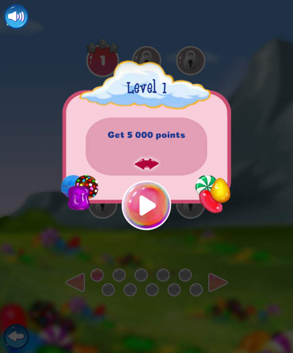 Super Candy Jewels Game Level Goal Screenshot.
