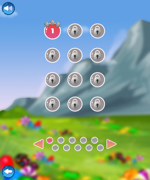 Super Candy Jewels Game Level Select Screenshot.