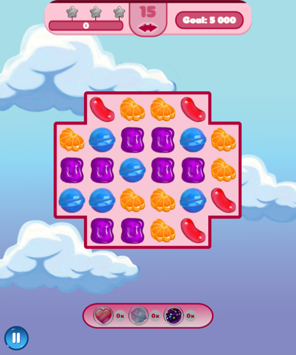 Super Candy Jewels Game Level Start Screenshot.