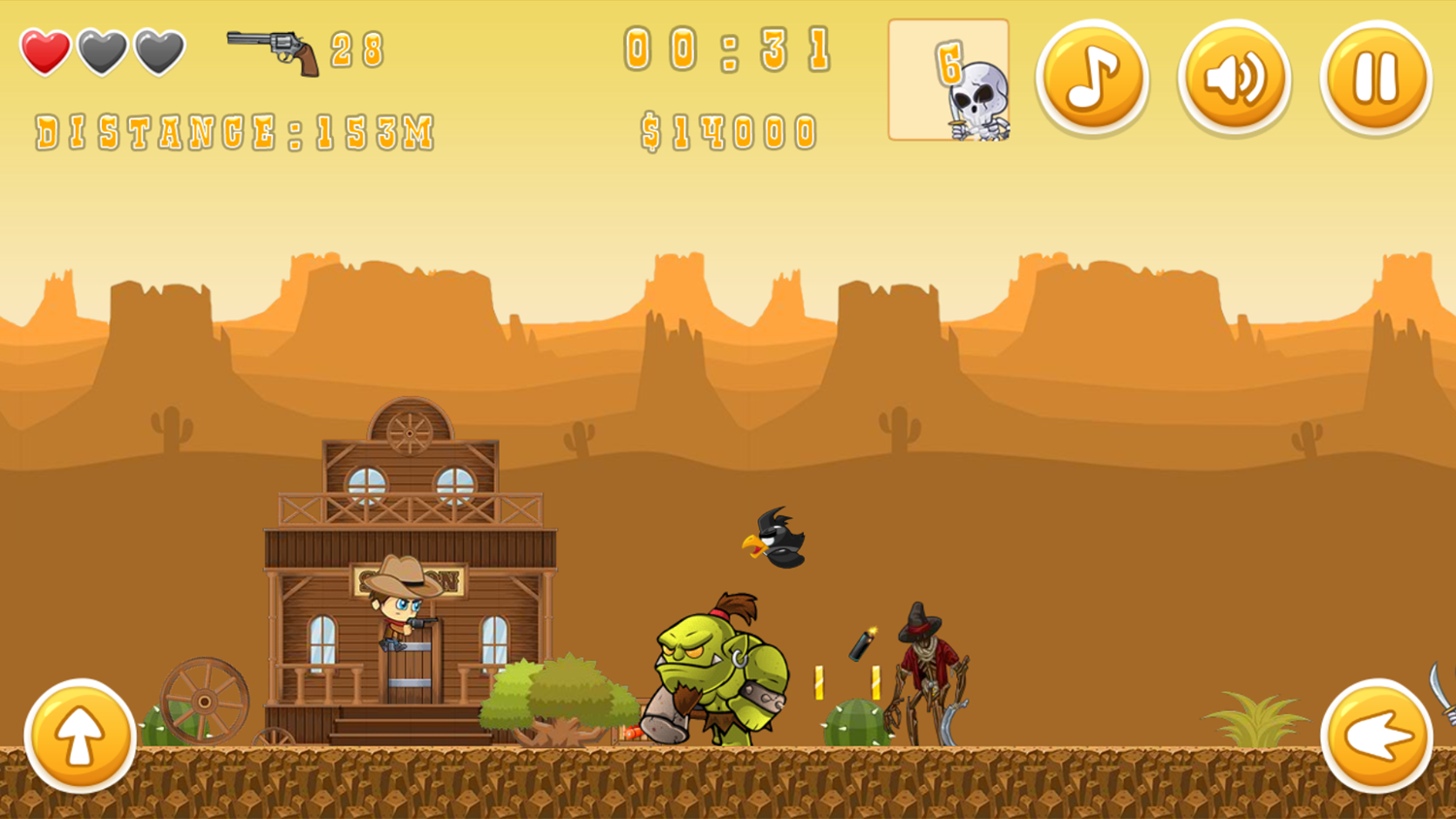 Super Cowboy Run Game Play Screenshot.