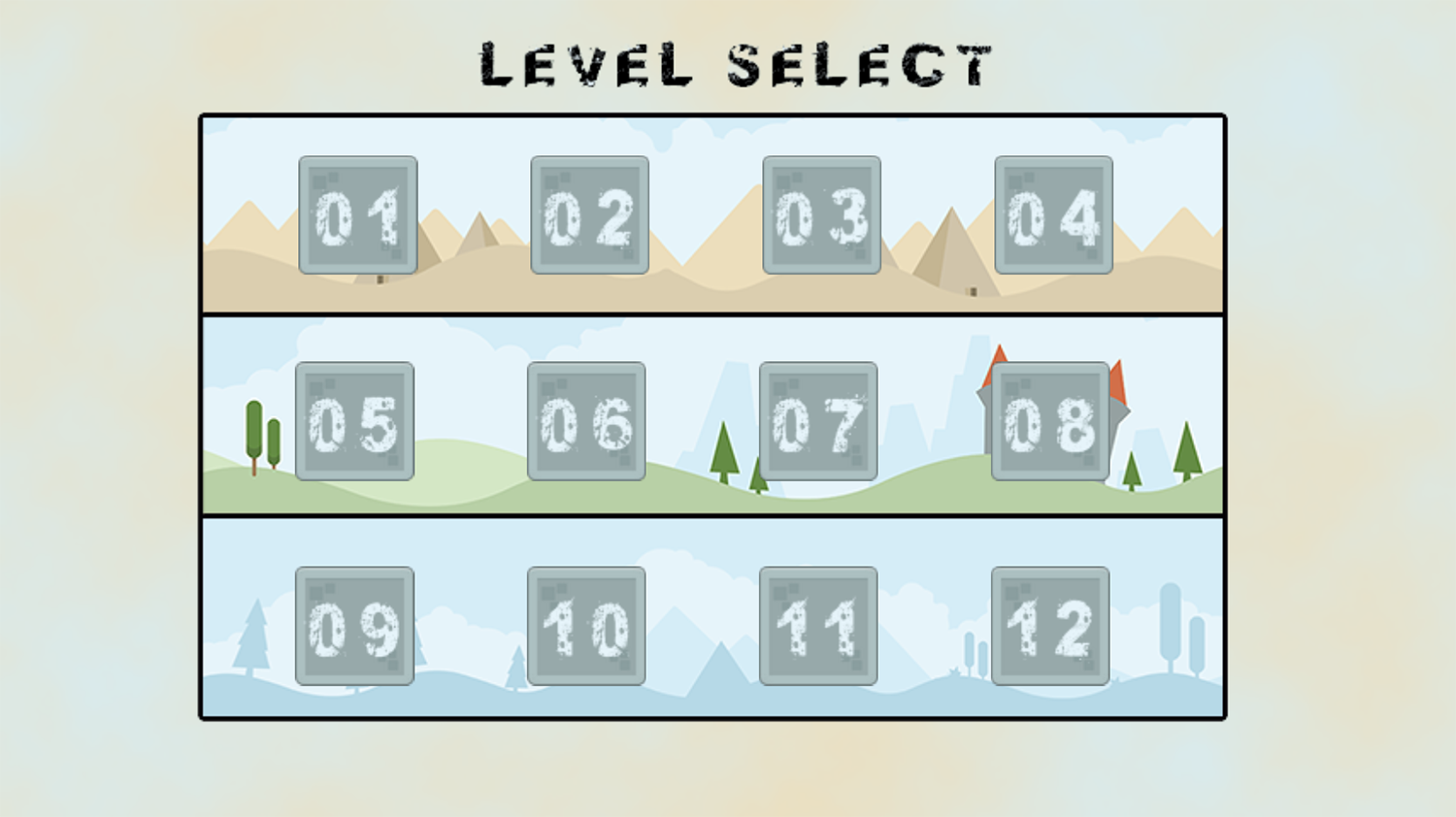 Super Destroyer Level Select Screenshot.