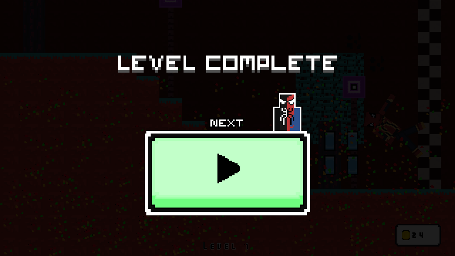Super Hero Rope Game Level Complete Screenshot.