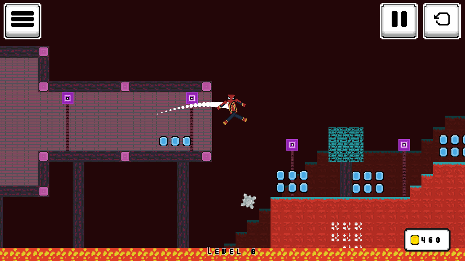 Super Hero Rope Game Level Progress Screenshot.