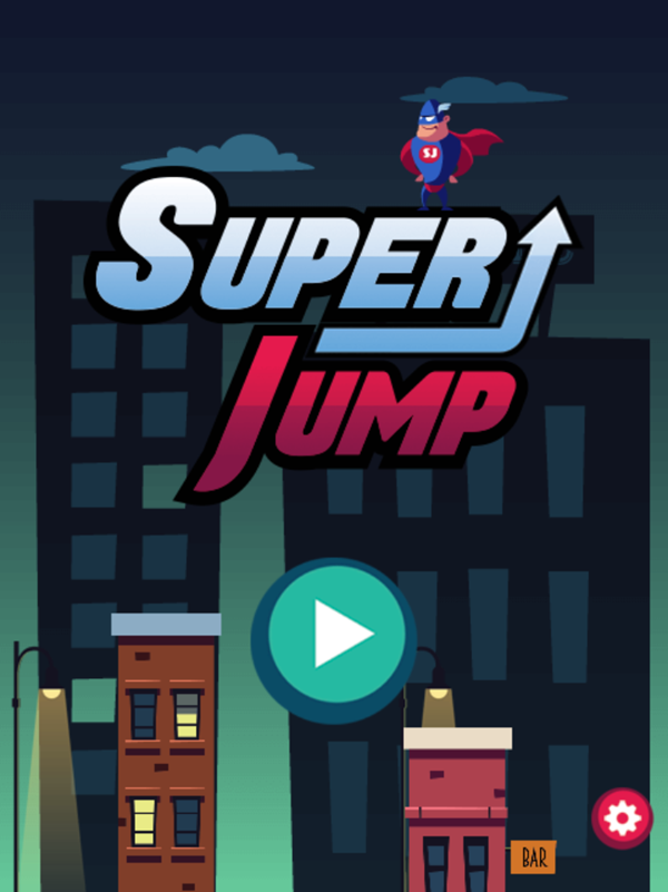 Super Jump Game Welcome Screen Screenshot.