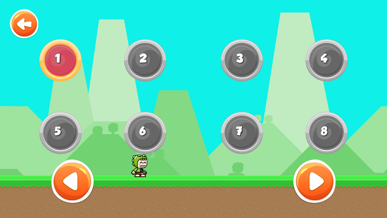 Super Kid Adventure Game Level Select Screenshot.