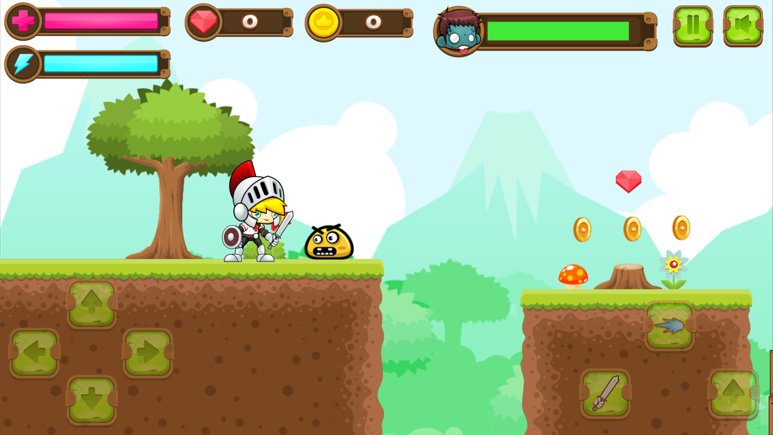 Super Knight Adventure Game Screenshot.
