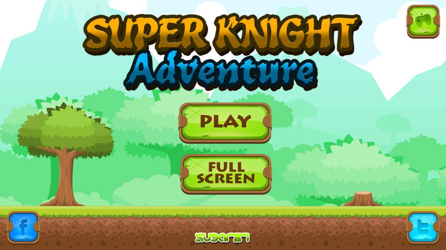 Super Knight Adventure Welcome Screen Screenshot.